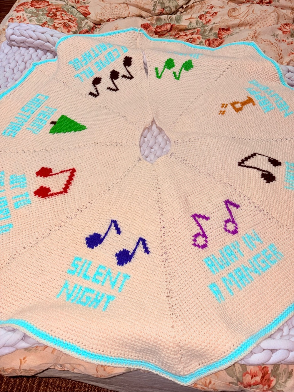Vintage Crochet Christmas Tree Skirt